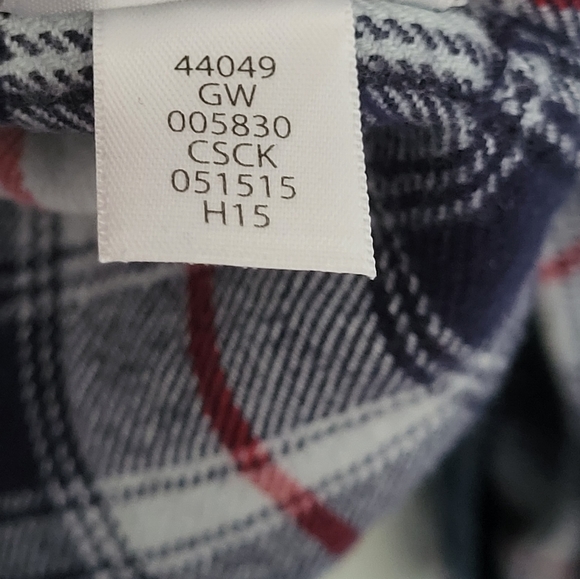 Hanna Andersson Button Down Flannel Plaid Shirt Size 130 8 Blue Red - Picture 9 of 10